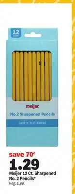 Meijer Meijer 12 Ct. Sharpened No. 2 Pencils offer