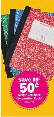 Meijer Meijer 100 Sheet Composition Book offer