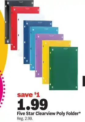 Meijer Five Star Clearview Poly Folder offer