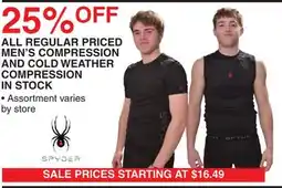 Dunham's Sports SPYDER MEN'S COMPRESSION AND COLD WEATHER COMPRESSION IN STOCK offer