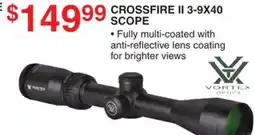 Dunham's Sports CROSSFIRE II 3-9X40 SCOPE offer