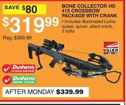 Dunham's Sports KILLER INSTINCT BONE COLLECTOR HD 415 CROSSBOW PACKAGE WITH CRANK offer