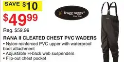 Dunham's Sports FROGG TOGGS RANA II CLEATED CHEST PVC WADERS offer