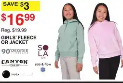 Dunham's Sports GIRLS' FLEECE OR JACKET offer