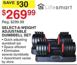 Dunham's Sports LIFESMART SELECT-A-WEIGHT ADJUSTABLE DUMBBELL SET offer