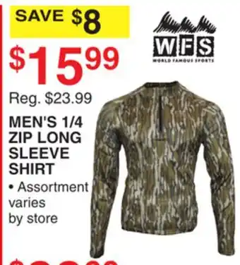 Dunham's Sports MEN'S 1/4 ZIP LONG SLEEVE SHIRT offer