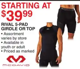 Dunham's Sports MCDAVID RIVAL 5-PAD GIRDLE OR TOP offer