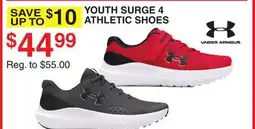Dunham's Sports UNDER ARMOUR YOUTH SURGE 4 ATHLETIC SHOES offer