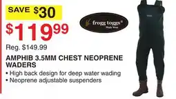 Dunham's Sports FROGG TOGGS AMPHIB 3.5MM CHEST NEOPRENE WADERS offer