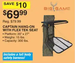 Dunham's Sports BIG GAME CAPTAIN HANG-ON WITH FLEX TEK SEAT offer