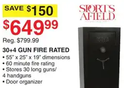 Dunham's Sports SPORTS AFIELD 30+4 GUN FIRE RATED offer