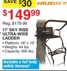 Dunham's Sports MUDDY 17' SKY RISE ULTRA-WIDE LADDER offer