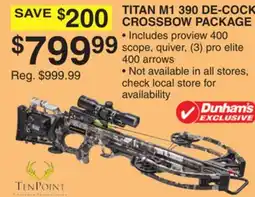 Dunham's Sports TEN POINT TITAN M1 390 DE-COCK CROSSBOW PACKAGE offer