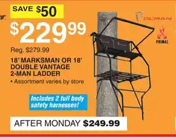 Dunham's Sports 18' MARKSMAN OR 18' DOUBLE VANTAGE 2-MAN LADDER offer