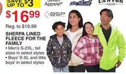 Dunham's Sports SHERPA LINED FLEECE FOR THE FAMILY offer