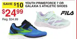 Dunham's Sports FILA YOUTH PRIMEFORCE 7 OR GALAXIA 5 ATHLETIC SHOES offer
