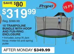 Dunham's Sports 15' TRAMPOLINE BUNDLE WITH HOOP AND FUN-RING ENCLOSURE offer