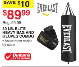 Dunham's Sports EVERLAST 80 LB. ELITE HEAVY BAG AND GLOVES COMBO offer