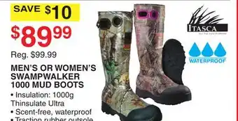 Dunham's Sports ITASCA MEN'S OR WOMEN'S SWAMPWALKER 1000 MUD BOOTS offer