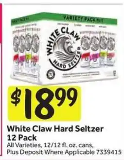 Stop&Shop White Claw Hard Seltzer 12 Pack offer