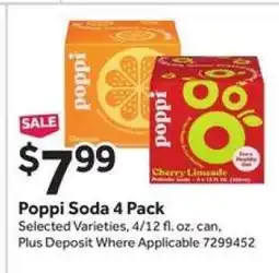 Stop&Shop Poppi Soda 4 Pack offer