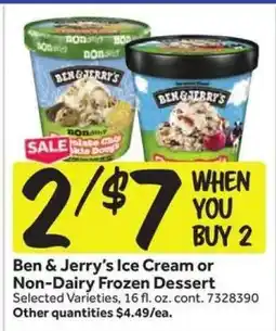 Stop&Shop Ben & Jerry's Ice Cream or Non-Dairy Frozen Dessert offer