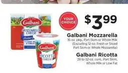 ShopRite Galbani Mozzarella or Ricotta offer