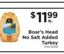 ShopRite Boar's Head No Salt Added Turkey offer