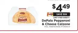 ShopRite DePalo Pepperoni & Cheese Calzone offer