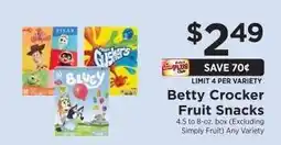 ShopRite Betty Crocker Fruit Snacks offer
