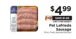 ShopRite Pat Lafrieda Sausage offer