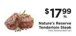 ShopRite Nature's Reserve Tenderloin Steak offer