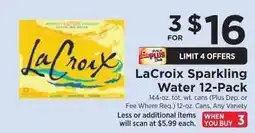 ShopRite LaCroix Sparkling Water 12 Pack offer