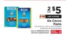 ShopRite De Cecco Pasta offer