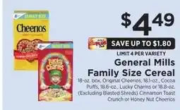 ShopRite General Mills Family Size Cereal offer