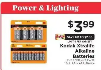 ShopRite Kodak Xtralife Alkaline Batteries offer