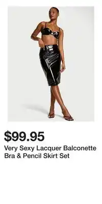 Victoria's Secret Very Sexy Lacquer Balconette Bra & Pencil Skirt Set offer