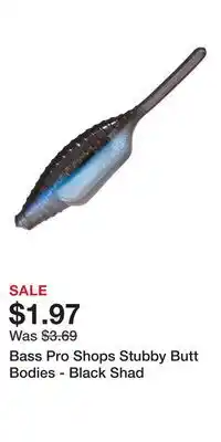 Cabela's Bass Pro Shops Stubby Butt Bodies - Black Shad offer