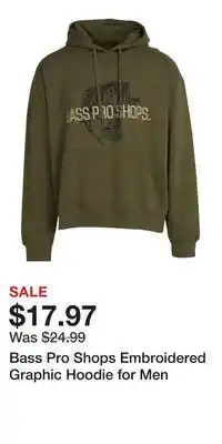 Cabela's Bass Pro Shops Embroidered Graphic Hoodie for Men offer
