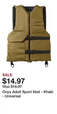 Cabela's Onyx Adult Sport Vest - Khaki - Universal offer