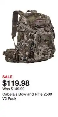 Cabela's Cabela's Bow and Rifle 2500 V2 Pack offer