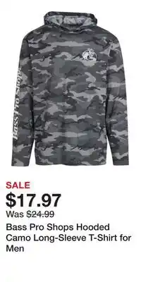 Cabela's Bass Pro Shops Hooded Camo Long-Sleeve T-Shirt for Men offer