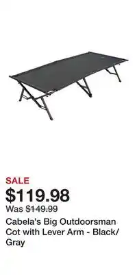Cabela's Cabela's Big Outdoorsman Cot with Lever Arm - Black/Gray offer