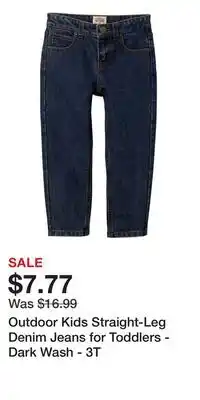 Cabela's Outdoor Kids Straight-Leg Denim Jeans for Toddlers - Dark Wash - 3T offer