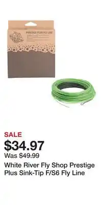Cabela's White River Fly Shop Prestige Plus Sink-Tip F/S6 Fly Line offer