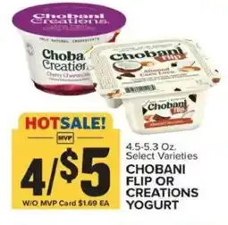 Food Lion Chobani flip or creations yogurt offer