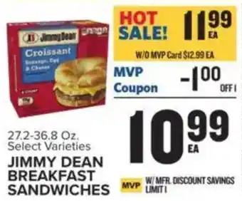 Food Lion Jimmy dean breakfast sandwiches offer