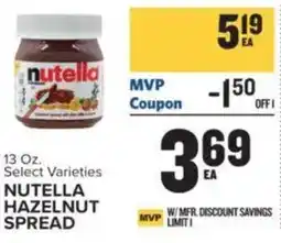 Food Lion Nutella hazelnut spread offer