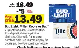 Meijer Bud Light, Miller, Coors or Bud offer