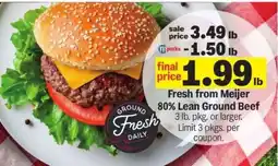 Meijer 80% Lean Ground Beef offer